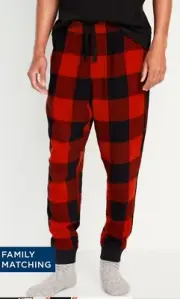 NWT Old Navy Mens Jogger Red Plaid Match The Family Pajama Pant Flannel Pj Sz XL