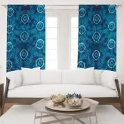 2 Pcs Cotton Panels Window Curtains Tie Dye Light Filtering Privacy Curtains