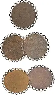 [CORHAD] 5pcs Brooch Tray Setting Post Backs Bar for Badge Brooch Base Pad Circle Tray Trinket Tray 2 Tier Tray Brooch Settings Metal Breastpin Trays Corsage Base Vintage Jewelry Coffee