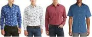 Plains Western Men's Cotton Paisley Short/Long Sleeve Shirt