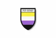 PATCH PATCHES EMBLEM IRON ON GLUE PRINT FLAG world crest non binary pride