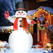 8 FT Christmas Inflatable Snowman Outdoor Decorations, Blow up Snowman Wearin...