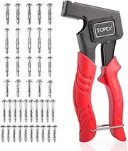 TOPEX 41 Pieces Hollow Wall Anchor Fixing Gun Set Metal Setting Hand Tool Kit Wall Anchor Setting Wall Anchor Gun with Multiple Sizes Screws for Cavity Anchor Plasterboard Fixing
