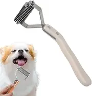 Undercoat Brush for Dogs | Deshedding Rake for Pets,Dogs Detangling Grooming Crank Brush for Removing Matted Knots Tangles and loose Hair