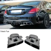 2X Exhausts Pipes for C63/S W204 S W205 W212 W213 W222 C205 15-18 Car Quad Exhaust Muffler Tips Tailpipe Black