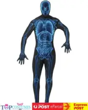 X-Ray Skeleton Second Skin Suit Skull Mens Zentai Bucks Halloween Costume