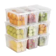 2/6PK Food Storage Box with Lids Fridge Containers Kitchen Freezer Organisers
