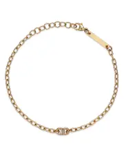 Zoe Chicco 14K Yellow Gold Baguette Diamonds Diamond Baguette Oval Link Bracelet, 0.06 ct. t. w.