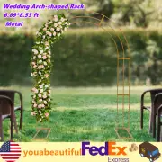 3-Layer 8.53Ft Metal Wedding Arch-shaped Rack Backdrop Arch Decoration Stand