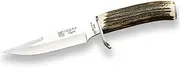 Hiking Knife CC38 Joker Tigre, with Deer Horn Handle, MOVA Blade 14.5 cm, Stainless Steel Ferrule, Fishing Tool, Hiking, Camping and Hiking.