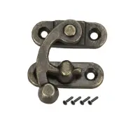2Pcs 33x28x10mm Right Latch Hook Hasp Swing Arm Latch Plated Bronze