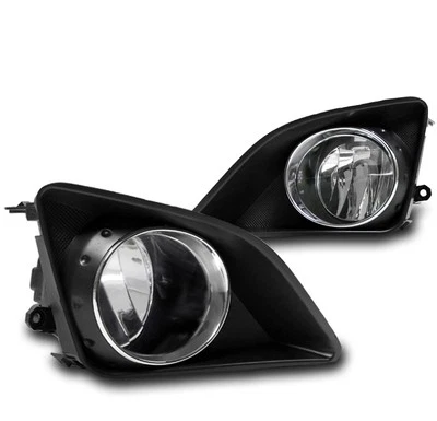 BUMPER FOG LIGHTS W/LED BULB+CHROME/BLACK BEZEL+HARNESS FOR 09-10 TOYOTA COROLLA (for: Toyota)