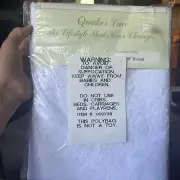 Vtg Quaker Lace Bouquet Tablecloth 70" round White new in pkg