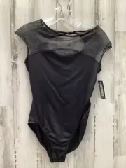 New Bloch Black Mesh Print Short Sleeve Leotard Multiple Sizes