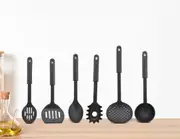 6pcs Black Nylon Kitchenware and Cooking Utensil Set For Non-stick Pots Pans