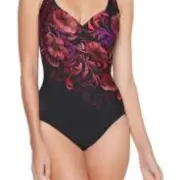 MIRACLESUIT WOMEN'S TAMARIND BROWN SWIMWEAR UNDERWIRE BRA TUMMY CONTROL 18 NEW