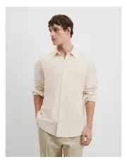 [Country Road] Long Sleeve Double Cloth Textured Shirt in Cream