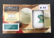 Vintage Corelle Coordinates Salt & Pepper Set Landscape Stoneware-NEW IN BOX !!