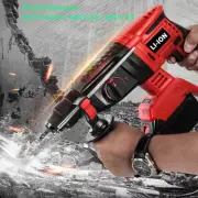 Li-ion Cordless Drill Brushless Electric Impact Hammer w/ 2 Battery & Charger