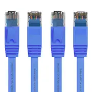 2PK Cruxtec RJ45 Internet LAN 15m Flat CAT6 UTP Gigabit Speed Ethernet Cable BLU