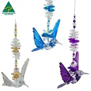 Crystal Suncatcher gift Hand painted acrylic bird Made in AU rainbow suncatchers