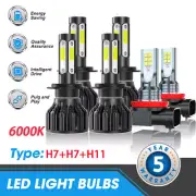 For 2014 2015 KIA OPTIMA-6x 6000K LED Headlight High/Low+Fog Light Bulbs Kit US (for: Smart)