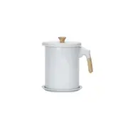 1.7L Bacon Grease Saver With Strainer Oil Containe Fat Separator For Oil Strainer-White