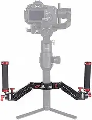 ARES Dual Handle Handgrip，Detachable Spring Handle for DJI RS2, RSC2, RS3, RS3 PRO, RS4,Ronin S,SC, Moza Air2 Moza Air2s FeiYu etc, Light Wight and Durable and pocketable, Maximum Payload 5kg