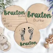Personalized 3D Newborn Name Announcement, 3 Pieces with Statistical Data, Customized Baby Name Hospital Photo Props, Multiple Sizes, Multiple Fonts and Colors (Pink, 6in)