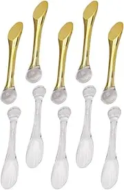 NOLITOY Cosmetic Spatulas 10pcs Cosmetic Masks Mixing Spoon Spatulas Facial Cream Skin Care Brushes Applicator Face Scoop Stick Makeup Tool Gold