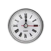 Quartz Roman Clock Insert 2-1/2 Inch 65mm Fit 55mm/2.17 Inch Silver Tone