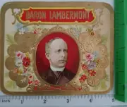 BARON LAMBERMONT - OUTER CIGAR BOX LABEL - ORIGINAL - APROX. 5" × 4"