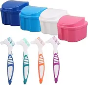PENIKOKO 8pcs Denture Care Set Dentures Denture Holder Case Retainer Cleaning Case Retainer Closure Case Denture Case Denture Storage Case Mouth Guard Container Case Portable Case Plastic
