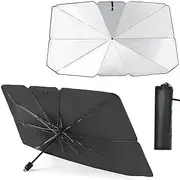 Car Windshield Sunshade Umbrella, Foldable Car Umbrella Sunshade Cover UV Block Car Front Window Windshield Heat Insulation Protection 57"x31" Windshield Cover for Auto Sedan, SUV Windshield