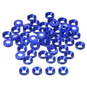 50 Pcs M5 Countersunk Washer Aluminum Alloy Countersunk Finish Washer, Dark Blue