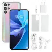 S22 Ultra Unlocked Smartphone for Android 11 6.4in 4GB RAM 64GB ROM MT6582 Cell Phone Front 5MP Rear 13MP 1960x1080 Silver Prise UE