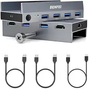 BENFEI USB 3.0 HDMI KVM Switch(8K@60Hz) with 4 USB 3.0 Ports for 2 Computers Sharging Monitor Keyboard Mouse