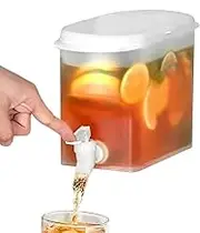 3.5L Beverage Dispenser with Spigot Cold Kettle with Faucet Juice Dispenser with Tap for Refrigerator Filter Drink Container in PP for Home Kitchen