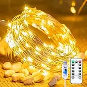 10M 100LED USB Fairy Lights Plug in with Remote, Twinkle String Light with Remote and Timer, Waterproof 8 Modes Starry Lights for Indoor Wreath DIY Party Wedding Christmas Decoration, Warm White