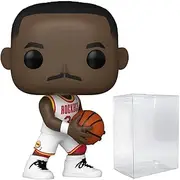 POP NBA: Legends - Hakeem Olajuwon (Rockets Home Jersey) Funko Vinyl Figure (Bundled with Compatible Box Protector Case), Multicolor, 3.75 inches