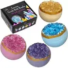 Kingsley BATH BOMBS Soap Rock GEODE SHAPE Box of 4 Fragrances & Colors.