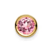 14k Yellow Gold 6mm Pink Tourmaline bezel pendant