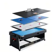 TOPONE 7FT 4-IN-1 Multi-Functional Convertible Table / Pool Table - Blue Felt