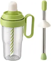 Llazsybz Portable Shaking Cup 1000ml with Ice Crusher Stick for Shopping Travel Party