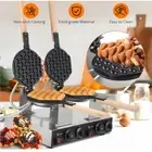 Double-head Bubble Waffle Maker Commercial Waffle Maker w/180° Rotatable 2 Pans