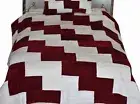 Red white velvet comforter blankets and bedspread (king quilt 90X104 inch)