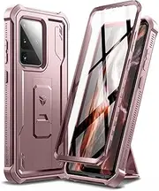 DEXNOR Compatible with Samsung Galaxy S20 Ultra Case with Built-in Screen Protector Military-Grade 360 Full Body Shockproof Bumper Protection Cover with Stand - Peony Pink