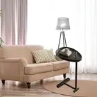 HG C Shaped Side Table Small Egg Oval Shaped Sofa End Coffee Table That Slide