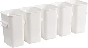 GRIRIW 1Pc Wall Mounted Storage Bucket Multifunctional Desktop Storage Box for Bathroom Kitchen and Fridge Organization Easy to Install Space Saving Design White