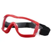 Safety Glasses, Anti-Fog Protective Work Goggles for Industrial Lab, Red